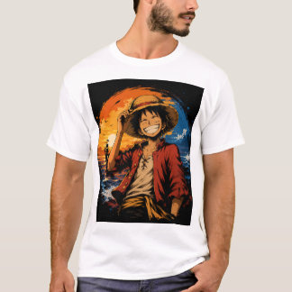 モンキー・D・ルフィ アニメTシャツ - 豪快な海賊 Tシャツ