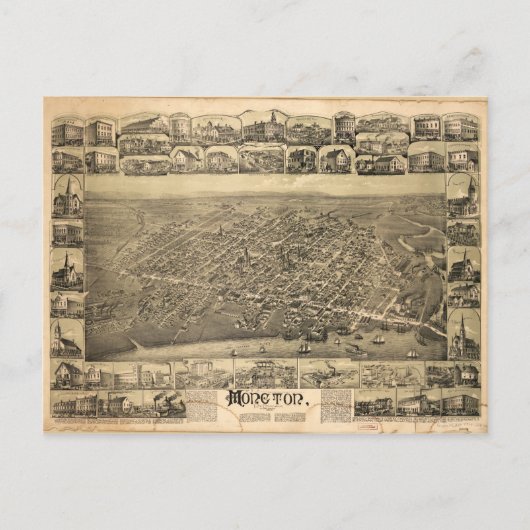 モンクトンニューブランズウィックカナダ(1888) ポストカード (正面)