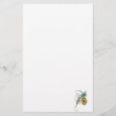 モングラメッド孔雀ティール（緑がかった色）と金ゴールドの結婚並び 便箋 (裏面)