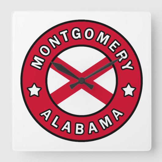 モンゴメリアラバマ スクエア壁時計 (正面)