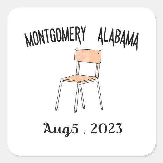 モンゴメリーアラバマ戦いリバーボート乱闘c スクエアシール (正面)