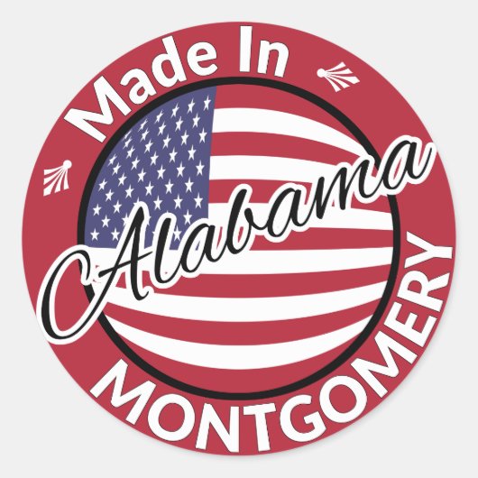 モンゴメリーアラバマ星条旗で作られた ラウンドシール (正面)