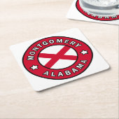 モンゴメリーアラバマ スクエアペーパーコースター (アングル)