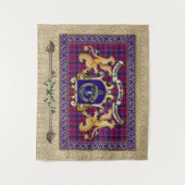 モンゴメリークランバッジ&タータンチェック付/ライオンズ タペストリー (正面)