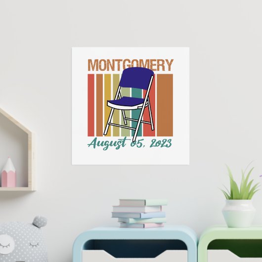モンゴメリーブラウ折り畳み威厳がある椅子5 2023 箔ポスター (インサイチュ (子供部屋))