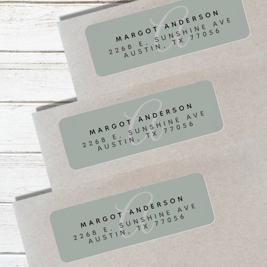 モンゴラムシックスタイリッシュスクリプトセージ差出人住所 ラベル