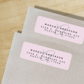 モンゴラムシックスタイリッシュスクリプトパープル差出人住所 ラベル