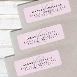 モンゴラムシックスタイリッシュスクリプトパープル差出人住所 ラベル