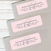 モンゴラムシックスタイリッシュスクリプトピンク差出人住所 ラベル