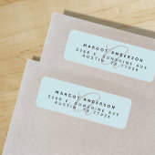 モンゴラムシックスタイリッシュスクリプトブルー差出人住所 ラベル