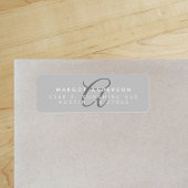 モンゴラムシック |スクリプトスタイリッシュグレー差出人住所 ラベル