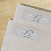 モンゴラムシック |スクリプトスタイリッシュグレー差出人住所 ラベル