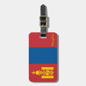 モンゴリアの荷物タグ、愛国的モンゴル国旗 ラゲッジタグ (正面縦)