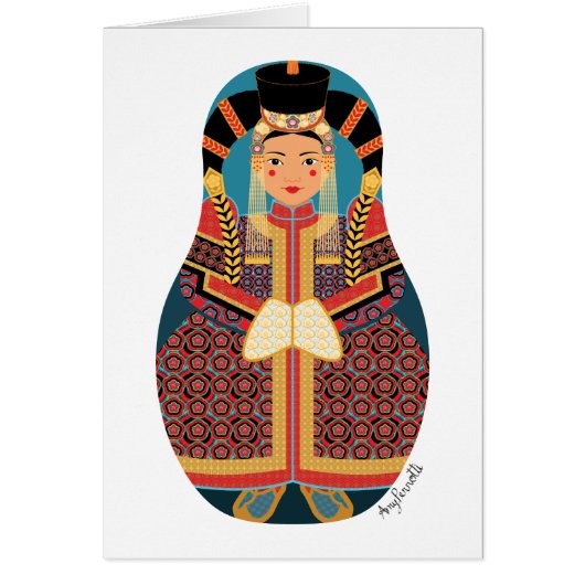 モンゴルのマトリヨスカカード (正面)