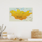 モンゴルの地図 ポスター (キッチン)