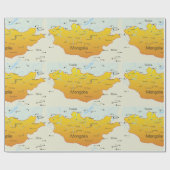 モンゴルの地図 ラッピングペーパー (フラット)