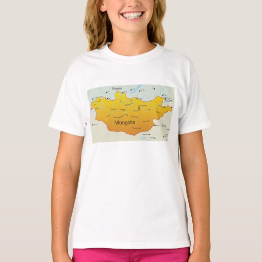 モンゴルの地図 Tシャツ (正面)