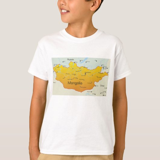 モンゴルの地図 Tシャツ (正面)