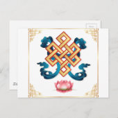 モンゴルの宗教のシンボルは、装飾のための無限の結び目 ポストカード (正面/裏面)