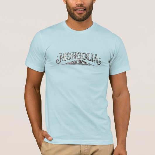 モンゴルの山、旅行と冒険 Tシャツ (正面)