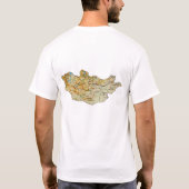 モンゴルの旗および地図のTシャツ Tシャツ (裏面)