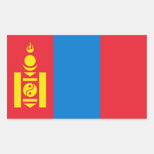 モンゴルの旗 長方形シール