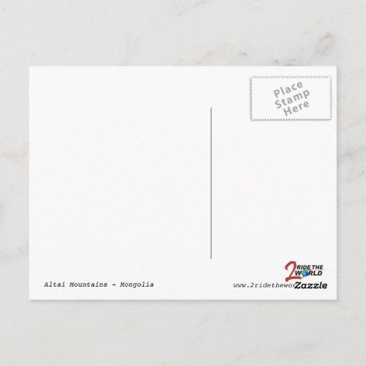 -モンゴルの郵便はがきAltai山で自転車に乗ること ポストカード (裏面)