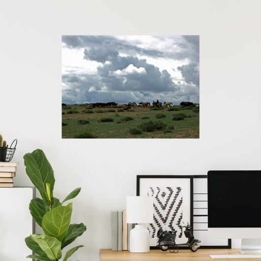 モンゴルの馬 ポスター (ホームオフィス)