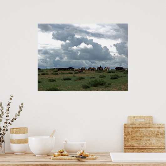 モンゴルの馬 ポスター (キッチン)