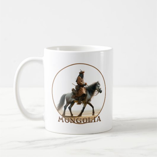 モンゴルの騎馬兵 コーヒーマグカップ (左)