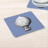 モンゴルファイヤヴィンテージ熱気球 スクエアペーパーコースター (アングル)