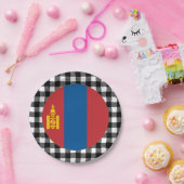 モンゴルプレート、バッファロープレイド&モンゴル国旗 ペーパープレート (パーティー)