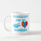 モンゴル人は私のHomiesです コーヒーマグカップ (左)