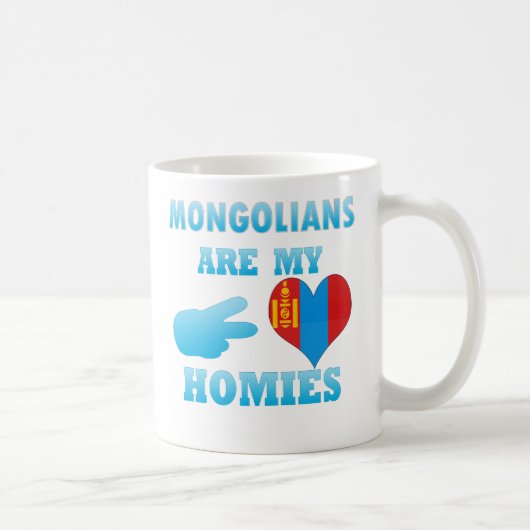モンゴル人は私のHomiesです コーヒーマグカップ (右)