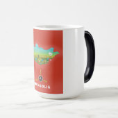 モンゴル図解入りの、写真付きの地図の観光ポスター。 モーフィングマグカップ (正面右)