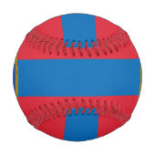 モンゴル国旗とコート・オブ・アームズ 野球ボール (裏面)