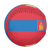 モンゴル国旗とコート・オブ・アームズ 野球ボール (正面左)