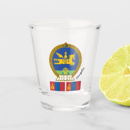 モンゴル国旗とモンゴルの愛国者/スポーツ ショットグラス