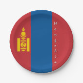 モンゴル国旗のプレート、パーティー、スポーツ、モンゴル ペーパープレート (正面)