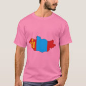 モンゴル国旗の地図 Tシャツ (正面)