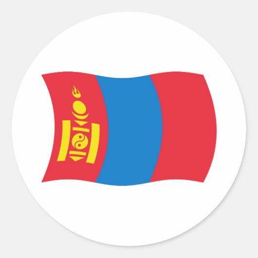 モンゴル国旗ステッカー ラウンドシール (正面)