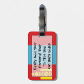 モンゴル国旗簡単ID個人 ラゲッジタグ (裏面縦)