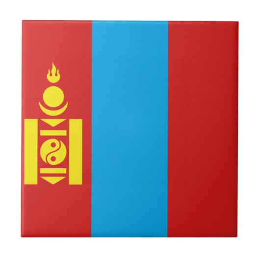モンゴル国旗 セラミックタイル (正面)