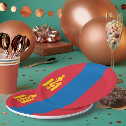 モンゴル国旗 ペーパープレート (複数)