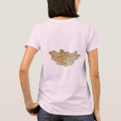 モンゴル国旗+地図+テキストTシャツ Tシャツ (裏面)