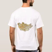 モンゴル国旗+地図+テキストTシャツ Tシャツ (裏面)