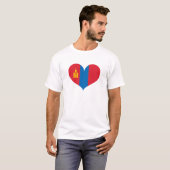 モンゴル国 - I Love Mongolia フラッグ Tシャツ (正面フル)