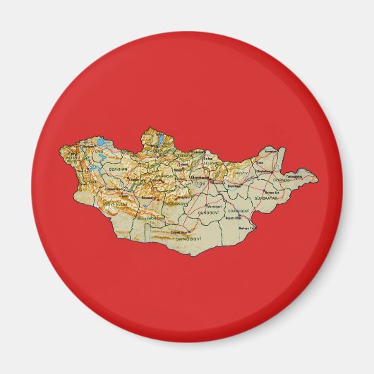 モンゴル地図マグネット マグネット (正面)
