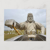 モンゴル旅行絵葉書、チンギス・ハンの像 ポストカード (正面)