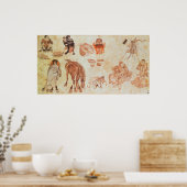 モンゴル遊牧民キャンプ、15世紀 ポスター (キッチン)